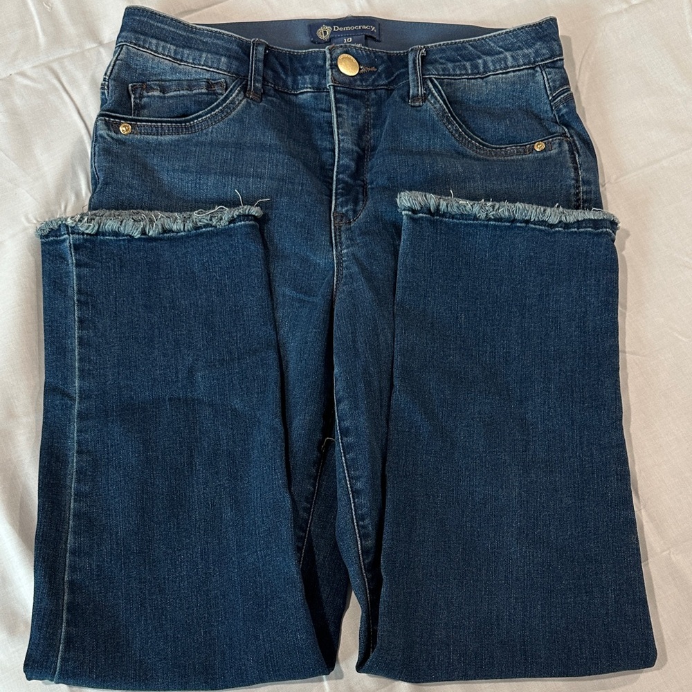 Democracy Dark Blue Frayed Jeans